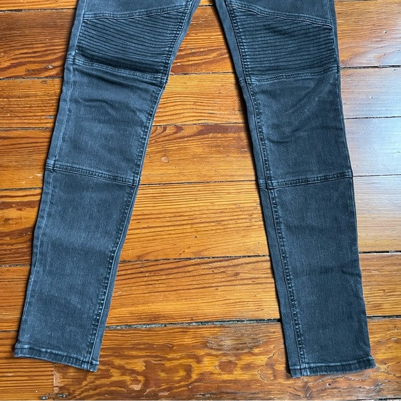 All Saints Moto Biker Skinny Jeans Size 28 Washed Black - Picture 9 of 13